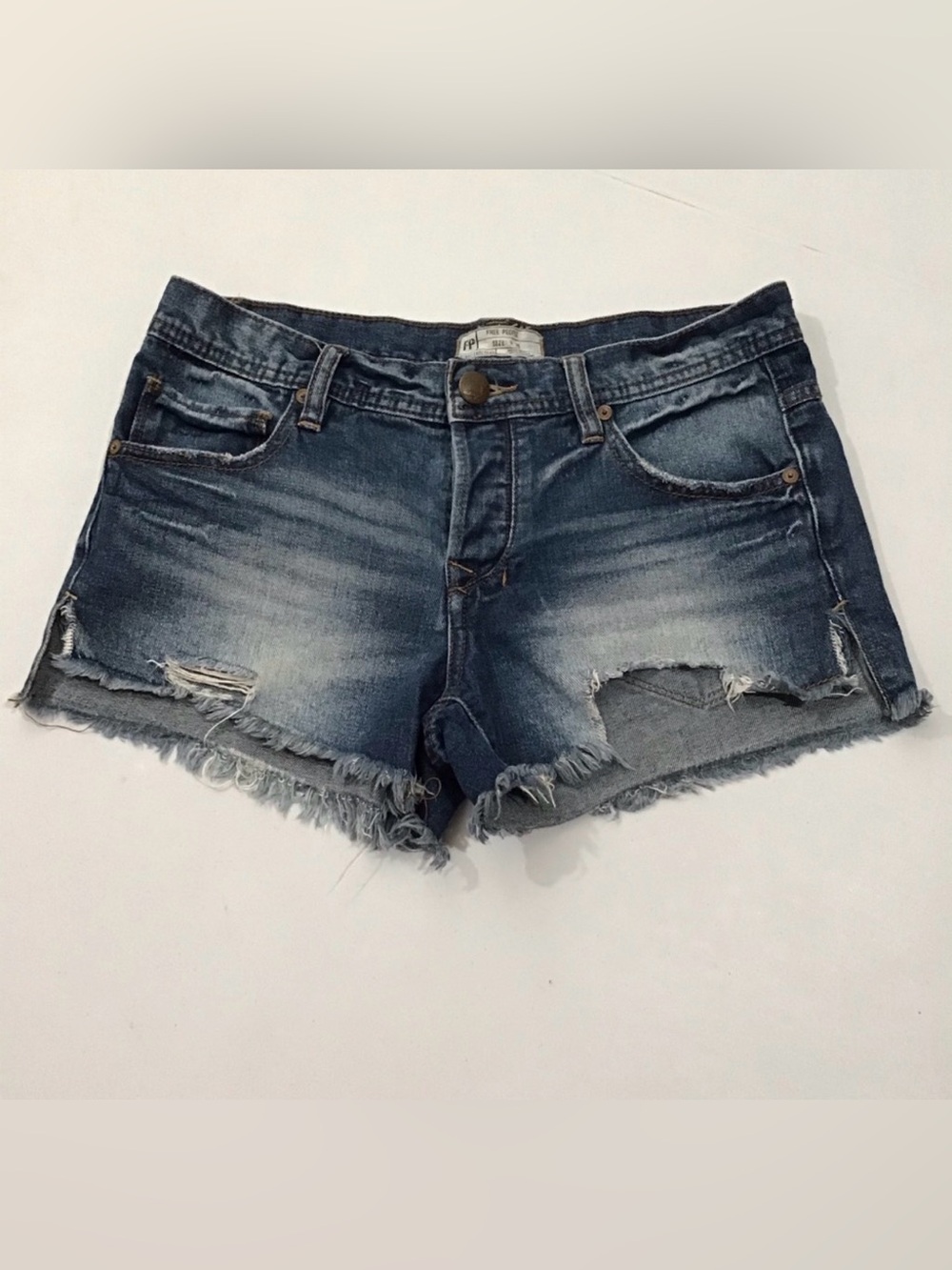 Free People Distressed Jean Shorts